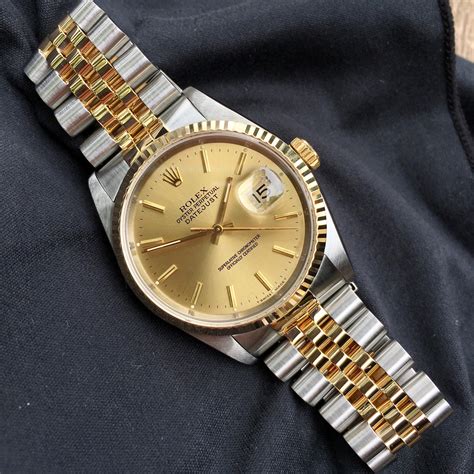 rolex datejust 2 tone 16233